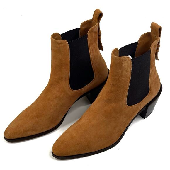 FRAME le Lexington Chelsea Whiskey Suede Ankle Boots Size US 8.5 /EU 39 New $498 - Picture 1 of 14